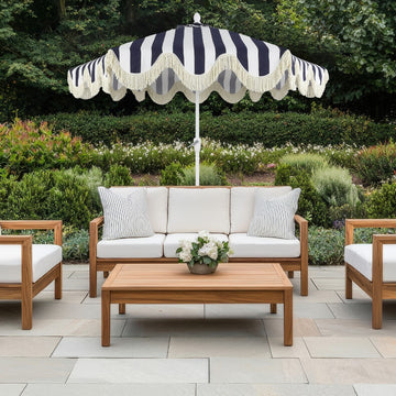 Collins 9 ft. Classic Cottage Tassel Market Patio Umbrella